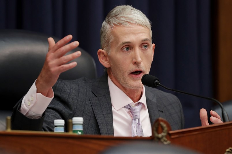 Deputy Assistant FBI Director Peter Strzok testifies before a joint committee hearing of the House Judiciary and Oversight and Government Reform committees in the Rayburn House Office Building on Capitol Hill July 12, 2018 in Washington, DC. While involved in the probe into Hillary ClintonÕs use of a private email server in 2016, Strzok exchanged text messages with FBI attorney Lisa Page that were critical of Trump. After learning about the messages, Mueller removed Strzok from his investigation into whether the Trump campaign colluded with Russia to win the 2016 presidential election.