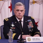 U.S. Army Secretary Mark Esper, Army Undersecretary Ryan McCarthy, Army Chief of Staff Gen. Mark Milley and Army Vice Chief of Staff Gen. James McConville hold a news conference at the Pentagon July 13, 2018 in Arlington, Virginia. The Army officials announced its biggest reorganization in 45 years with the creation of the Army Futures Command, which is tasked with modernizing the fighting force.