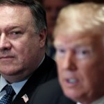 Secretary of State Mike Pompeo listens to President Trump during a cabinet meeting in the Cabinet Room of the White House, July 18, 2018 in Washington, DC. Photo by Olivier Douliery/ Abaca Press