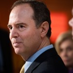 UNITED STATES - OCTOBER 28: House Intelligence Chairman Adam Schiff, D-Calif., and Reps. Eric Swalwell, D-Calif., right, Carolyn Maloney, D-N.Y., and Jamie Raskin, D-Md., conduct a news conference in Capitol Visitor Center where Charles Kupperman, a deputy to John Bolton, did not show up for a deposition as part of the House's impeachment inquiry on Monday, October 28, 2019. Gordon Sondland, U.S. ambassador to the European Union, was inside the deposition reviewing transcripts at the time. (Photo By Tom Williams/CQ Roll Call)