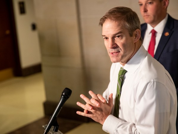 WASHINGTON, DC - OCTOBER 30: Representative Jim Jordan (R-OH) makes a statement outside of the Sensitive Compartmented Information Facility (SCIF) about the continued House impeach inquiry of President Trump on October 30, 2019 in Washington, DC. (Photo by Samuel Corum/Getty Images)