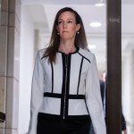 UNITED STATES - NOVEMBER 07: Jennifer Williams, an aide to Vice President Mike Pence, arrives to the Capitol Visitor Center for a deposition related to House's impeachment inquiry on Thursday, November 7, 2019. (Photo By Tom Williams/CQ Roll Call)