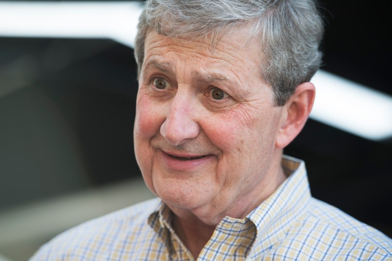 UNITED STATES - NOVEMBER 05: John Kennedy, Republican candidate for the U.S. Senate from Louisiana, greets fans at a tailgate party before a football game between the Louisiana State University and the University of Alabama in Baton Rouge, La., November 5, 2016. (Photo By Tom Williams/CQ Roll Call)