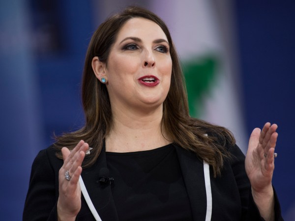 UNITED STATES - FEBRUARY 23: Ronna McDaniel, chairwoman of the Republican National Committee, is interviewed during the Conservative Political Action Conference at the Gaylord National Resort in Oxon Hill, Md., on February 23, 2018. (Photo By Tom Williams/CQ Roll Call)