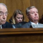 UNITED STATES - SEPTEMBER 11: Chairman Lindsey Graham, R-S.C., and Sen. Chuck Grassley, R-Iowa, attend the Senate Judiciary Committee confirmation hearing for Steven J. Menashi, nominee to be a circuit judge on the U.S. Court of Appeals for the Second Circuit, in Dirksen Building on Wednesday, September 11, 2019. (Photo By Tom Williams/CQ Roll Call)