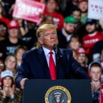 KELLOG ARENA, BATTLE CREEK, MICHIGAN, UNITED STATES - 2019/12/18: President Donald Trump speaks during the "Merry Christmas" rally at the Kellog Arena in Battle Creek, Michigan. (Photo by Matthew Hatcher/SOPA Images/LightRocket via Getty Images)