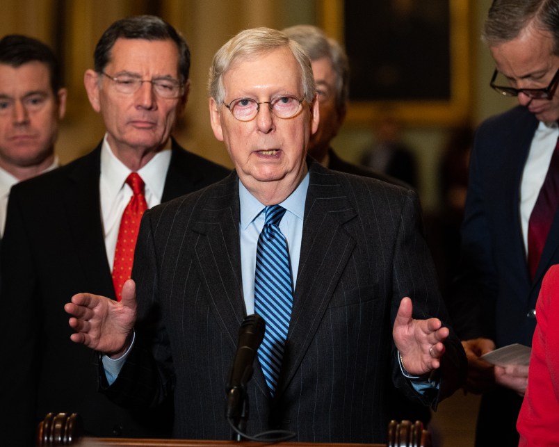 WASHINGTON, DC, UNITED STATES, JANUARY 7, 2020:U.S. Senator, Mitch McConnell (R-KY) speaking during the Republican Senate Caucus press conference.