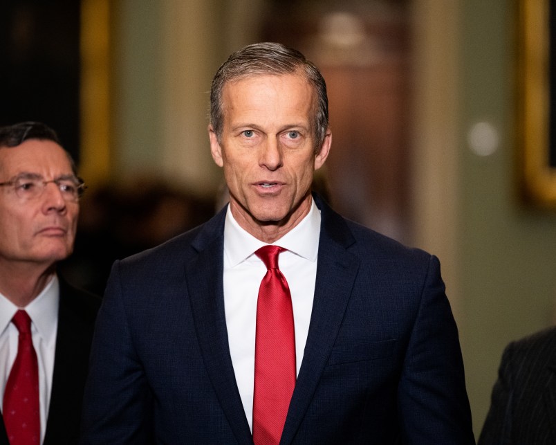 WASHINGTON, UNITED STATES - JANUARY 14 2020: U.S. Senator John Thune (R-SD) speaks at the Republican Senate Caucus press conference in Washington, DC.