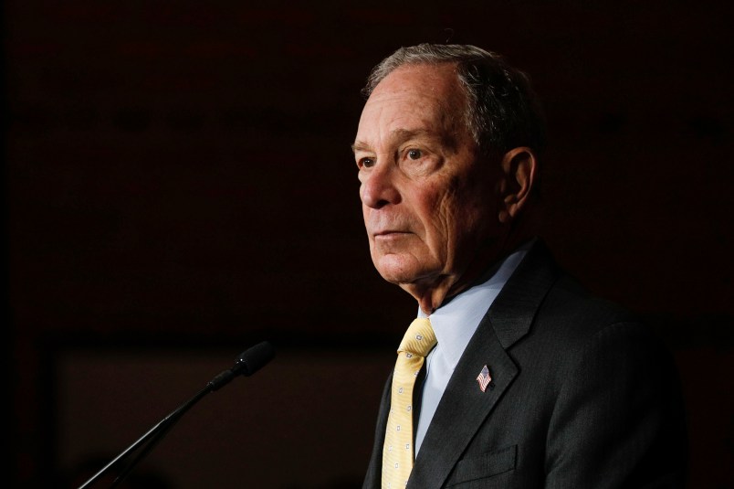 DETROIT, MI - FEBRUARY 04: Democratic presidential candidate Mike Bloomberg holds a campaign rally on February 4, 2020 in Detroit, Michigan. (Photo by Bill Pugliano/Getty Images)