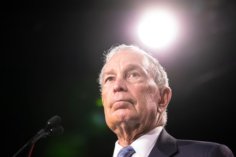 NASHVILLE, TN - FEBRUARY 12:  Democratic presidential candidate former New York City Mayor Mike Bloomberg delivers remarks during a campaign rally on February 12, 2020 in Nashville, Tennessee. Bloomberg is holding the rally to mark the beginning of early voting in Tennessee ahead of the Super Tuesday primary on March 3rd.  (Photo by Brett Carlsen/Getty Images) *** Local Caption *** Mike Bloomberg