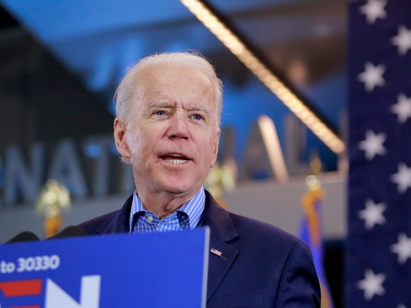 Democratic presidential hopeful and former Vice President Joe Biden speaks at a Nevada Caucus watch party on February 22, 2020, in Las Vegas, Nevada, during the Nevada caucuses. (Photo by Ronda Churchill / AFP)