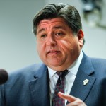 Gov. JB Pritzker speaks at a press conference on Wednesday, April 24, 2019. Illinois voters will decide whether to auhtorize a graduated-rate tax based on income size. (Jose M. Osorio/Chicago Tribune)