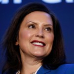 HAMTRAMCK, MI-JANUARY 27: Michigan Gov. Gretchen Whitmer stands on stage at an event where General Motors announced that GM’s Detroit-Hamtramck Assembly plant will build the all-electric Cruise Origin self-driving shuttle on January 27, 2020 in Hamtramck, Michigan. GM will invest $2.2 billion at the Detroit-Hamtramck plant and 2200 jobs for an all-electric future for electric pickups, SUVs, and autonomous vehicles. (Photo by Bill Pugliano/Getty Images)