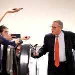 WASHINGTON, DC -JANUARY 30:Sen. Richard Burr (R-N.C.) talks with reporters as he heads to the Senate Chambers January 30, 2020 in Washington, DC. Senators spend a second day asking both the House prosecutors and President Trump's defense team questions during the Senate impeachment trial.(Photo by Katherine Frey/The Washington Post)