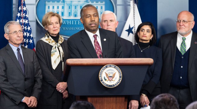 WASHINGTON, DC, UNITED STATES - MARCH 4, 2020:Dr. Ben Carson, United States Secretary of Housing and Urban Development, speaking at the Coronavirus Task Force press conference.