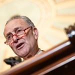 WASHINGTON, DC - MARCH 10: Senate Minority Leader Chuck Schumer (D-NY) talks to reporters following the Senate Democrats weekly policy luncheon on Capitol Hill on March 10, 2020 in Washington, DC. Democratic leadership criticized President Trumps response to the spread of the coronavirus and pushed for relief for individuals that may have to miss work from being quarantined. (Photo by Samuel Corum/Getty Images) *** Local Caption *** Chuck Schumer