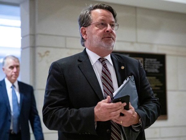 WASHINGTON, DC - MARCH 10: Sen. Gary Peters (D-MI) leaves a briefing for Senators by officials from the Department of Homeland Security, Federal Bureau of Investigations, Director of National Intelligence, and the National Security Agency on the state of election security on Capitol Hill on March 10, 2020 in Washington, DC. (Photo by Samuel Corum/Getty Images) *** Local Caption *** Gary Peters