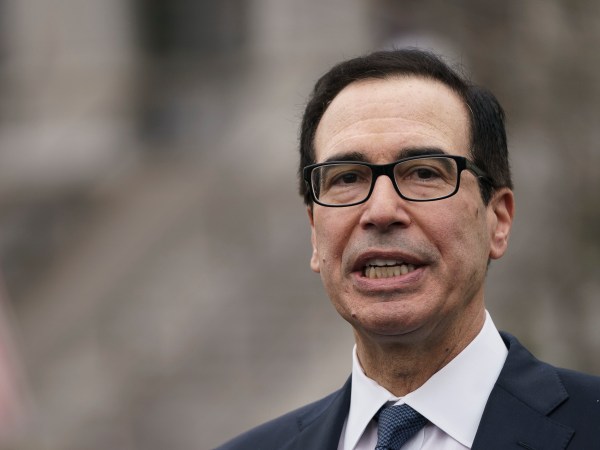 WASHINGTON, DC - MARCH 13: U.S. Treasury Secretary Steven Mnuchin speaks to the press outside of the West Wing of the White House on March 13, 2020 in Washington, DC. Mnuchin fielded questions about the economic effects of the coronavirus pandemic. (Photo by Drew Angerer/Getty Images)