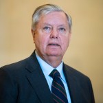 UNITED STATES - MARCH 17: Sen. Lindsey Graham, R-S.C., leaves the Senate Republican Policy luncheon in Russell Building on Tuesday, March 17, 2020. Treasury Secretary Steven Mnuchin attended to discuss the coronavirus relief package. (Photo By Tom Williams/CQ Roll Call)