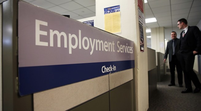 NEW YORK, NY - MARCH 06: A New York Labor Department office is viewed in Manhattan