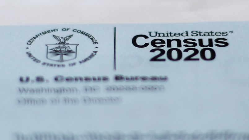 A 2020 census letter mailed to a U.S. resident, is shown in Detroit, Sunday, April 5, 2020. The Census Bureau is required by federal statute to send the president the counts that will be used to carve up congressional districts — known as apportionment — and draw state legislative districts by Dec. 31. The new coronavirus COVID-19 spread forced the U.S. Census Bureau to suspend field operations (AP Photo/Paul Sancya)