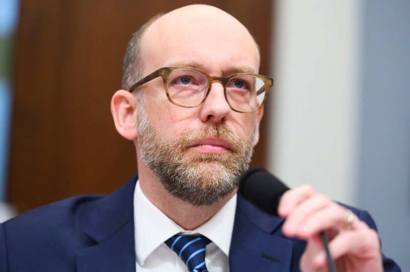 UNITED STATES - FEBRUARY 12: Russell Vought, acting director of the Office of Management and Budget, arrives to testify during the House Budget Committee hearing on “The President's 2021 Budget,” in Cannon Building on Wednesday, February 12, 2020. (Photo By Tom Williams/CQ Roll Call)