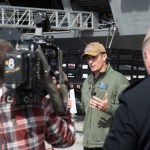 200117-N-LH674-3014 SAN DIEGO (Jan. 17, 2020) Capt. Brett Crozier, commanding officer of the aircraft carrier USS Theodore Roosevelt (CVN 71), addresses local news media at Naval Air Station North Island, San Diego, Jan. 17, 2020. The Theodore Roosevelt Carrier Strike Group is on a scheduled deployment to the Indo-Pacific. (U.S. Navy photo by Mass Communication Specialist Seaman Kaylianna Genier)