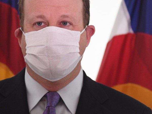 DENVER, COLORADO - APRIL 13: Colorado Governor Jared Polis briefs media on the state’s response to COVID-19 at the governor’s residence, at Boettcher Mansion, on April 13, 2020 in Denver, Colorado. (Photo by RJ Sangosti/The Denver Post)