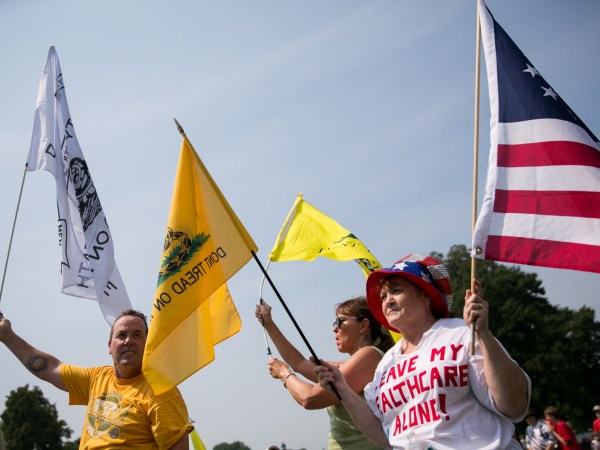 WASHINGTON, DC - SEPTEMBER 10:during a "Exempt America from Obamacare" rally, on Capitol Hill, September 10, 2013 in Washington, DC. Some conservative lawmakers are making a push to try to defund the health care law as part of the debates over the budget and funding the federal government. (Photo by Drew Angerer/Getty Images)