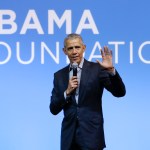 Former U.S. President Barack Obama gesture as he attends the "values-based leadership" during a plenary session of the Gathering of Rising Leaders in the Asia Pacific, organized by the Obama Foundation in Kuala Lumpur, Malaysia, Friday, Dec. 13, 2019. (AP Photo/Vincent Thian)