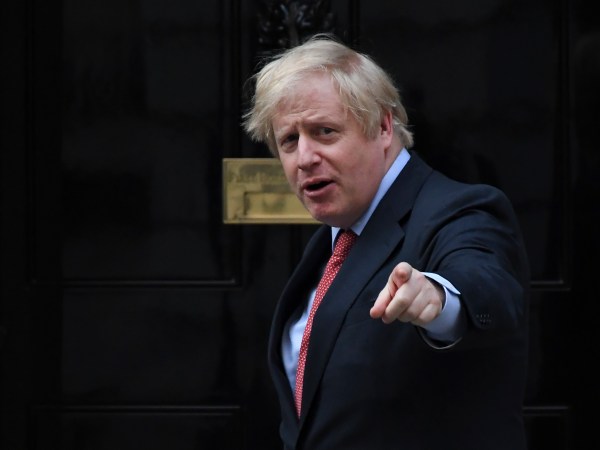 Britain’s Prime Minister Boris Johnson attends the applause in support of the British National Health Service (NHS) at 10 Downing Street, in London, Thursday, May 7, 2020. The highly contagious COVID-19 coronavirus has impacted on nations around the globe, many imposing self isolation and exercising social distancing when people move from their homes. (AP Photo/Alberto Pezzali)
