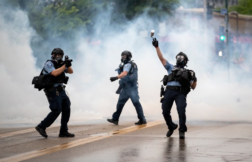 Police clashed with protesters at the Minneapolis 3rd Police Precinct. ] CARLOS GONZALEZ • cgonzalez@startribune.com – Minneapolis, MN – May 26, 2020, Police Protest - man died after a confrontation with Minneapolis on Monday evening. A bystander video that started circulating sometime after the incident appeared to show the man pleading with officers that he couldn't breathe - George Floyd