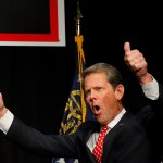 ATHENS, GA - NOVEMBER 06:  Republican gubernatorial candidate Brian Kemp attends the Election Night event at the Classic Center on November 6, 2018 in Athens, Georgia.  Kemp is in a close race with Democrat Stacey Abrams.  (Photo by Kevin C. Cox/Getty Images)