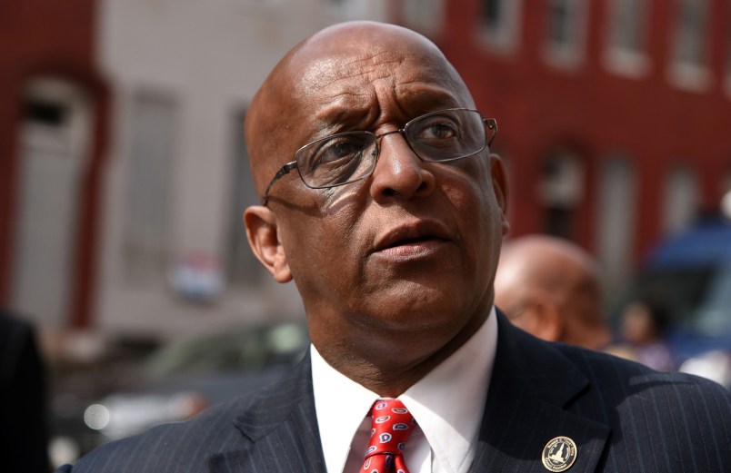 Mayor Jack Young attends the RFP award announcement for the Harlem and Edmondson redevelopment on April 30, 2019 in Baltimore, Md. Young assumed the position when Catherine Pugh stepped down Thursday. (Barbara Haddock Taylor/Baltimore Sun/TNS)