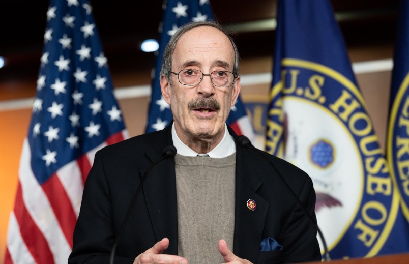 WASHINGTON, UNITED STATES - JANUARY 28 2020: U.S. Representative Eliot Engel (D-NY) speaks about the recent bipartisan Congressional trip to Poland and Israel for the commemoration of 75 years since the liberation of Auschwitz.