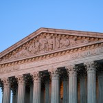 WASHINGTON, DC - MARCH 12: The Supreme Court of the United States of America. The building, a classical Corinthian architectural style, was completed in 1935 with marble mined from Vermont used on the exterior and the four inner courtyards are white Georgia marble. (Photo by Jonathan Newton / The Washington Post)