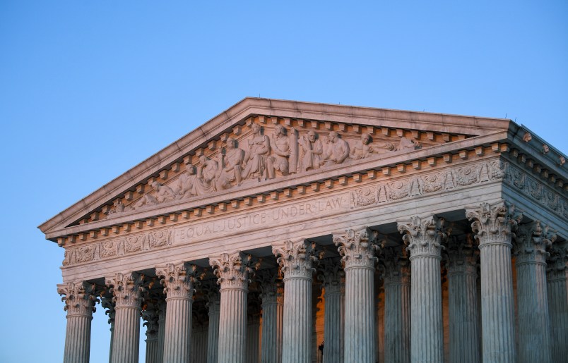 WASHINGTON, DC - MARCH 12:  The Supreme Court of the United States of America. The building, a classical Corinthian architectural style, was completed in 1935 with marble mined from Vermont used on the exterior and the four inner courtyards  are white Georgia marble.  (Photo by Jonathan Newton / The Washington Post)