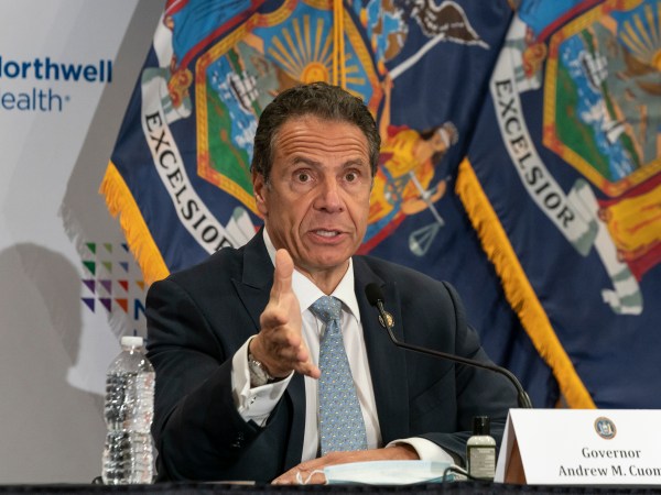 MANHASSET, NEW YORK, UNITED STATES - 2020/05/19: Governor Cuomo makes an announcement and holds briefing on COVID-19 response at Feinstein Institute for Medical Research. (Photo by Lev Radin/Pacific Press/LightRocket via Getty Images)