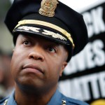 Minneapolis Police Chief Medaria Arradondo left, listened as north side community members held a protest and rally at the 4th precinct on Plymouth avenue in response to the shooting death of Thurman Blevins by Minneapolis Police  Sunday June 24, 2018 in Minneapolis , MN. ]  JERRY HOLT • jerry.holt@startribune.com