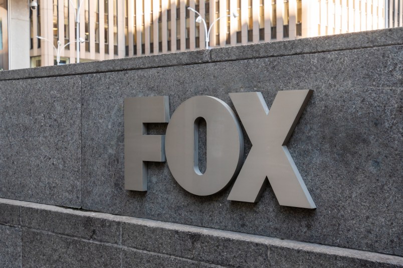 NEW YORK CITY, NY, UNITED STATES - 2020/02/17: A view of an american conservative cable television news channel Fox News logo. (Photo by Alex Tai/SOPA Images/LightRocket via Getty Images)