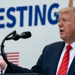 WASHINGTON, DC - MAY 11: U.S. President Donald Trump speaks during a press briefing about coronavirus testing in the Rose Garden of the White House on May 11, 2020 in Washington, DC. Several White House staff members and aides have recently tested positive for the coronavirus and three top health officials from the White House coronavirus task force are now self-quarantining after potential exposure. (Photo by Drew Angerer/Getty Images)