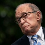 WASHINGTON, DC - MAY 15: Director of the United States National Economic Council Larry Kudlow speaks to reporters outside the West Wing of the White House on May 15, 2020 in Washington, DC.  Kudlow stated that the U.S. economy is essentially still in free fall and argued that the country cannot spend its way out of a pandemic-driven downturn. (Photo by Drew Angerer/Getty Images)