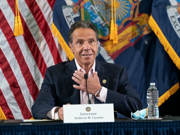 NEW YORK, UNITED STATES - 2020/05/30: Governor Andrew Cuomo makes an announcement and holds media briefing on COVID-19 response and comments on violent protests on George Flyod death in the city at New Settlement Community Center, Bronx. (Photo by Lev Radin/Pacific Press/LightRocket via Getty Images)