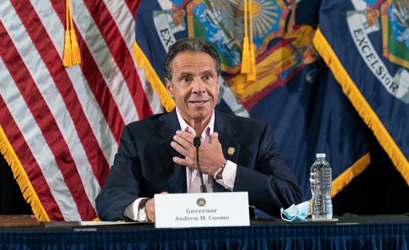 NEW YORK, UNITED STATES - 2020/05/30: Governor Andrew Cuomo makes an announcement and holds media briefing on COVID-19 response and comments on violent protests on George Flyod death in the city at New Settlement Community Center, Bronx. (Photo by Lev Radin/Pacific Press/LightRocket via Getty Images)