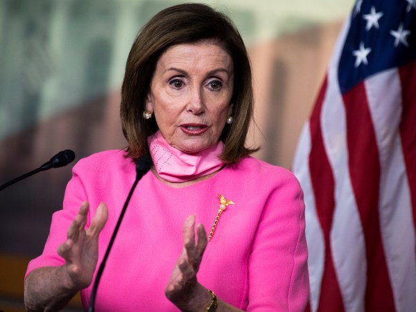 UNITED STATES - JUNE 04: Speaker of the House Nancy Pelosi, D-Calif., conducts a news conference in the Capitol Visitor Center on Thursday, June 4, 2020. (Photo By Tom Williams/CQ Roll Call)