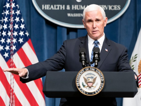WASHINGTON, DC - JUNE 26: Vice President Pence speaks after leading a White House Coronavirus Task Force briefing at the Department of Health and Human Services on June 26, 2020 in Washington, DC. Cases of coronavirus disease (COVID-19) are rising in southern and western states forcing businesses to remain closed. (Photo by Joshua Roberts/Getty Images)