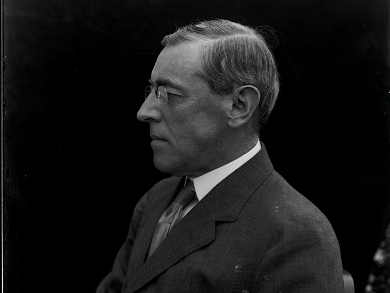 Woodrow Wilson, the 28th President of the United States, served two four-year terms from 1913-1921. Among his accomplishments was the establishment of the Federal Reserve banking system and the creation of the Federal Trade Commission. He declared war on Germany in 1917, during World War I, and attended the Versailles Peace Conference ending the war. He was awarded the Nobel Peace Prize in 1919 for his Fourteen Point peace plan and his work toward establishing the League of Nations.   (Photo by Oscar White/Corbis/VCG via Getty Images)