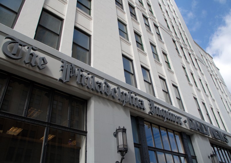 PHILADELPHIA - FEBRUARY 23:  The Philadelphia Inquirer Building is seen February 23, 2009 in Philadelphia, Pennsylvania. Philadelphia Newspapers LLC, owner of The Philadelphia Inquirer, Philadelphia Daily News, and Philly.com, filed for bankruptcy protection Sunday in an attempt to restructure the company's debt, estimated at $390 million. (Photo by William Thomas Cain/Getty Images)