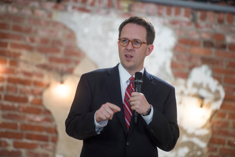 TULSA, OK - OCTOBER 12: Tulsa Mayor G.T. Bynum speaks at the historic Big 10 Ballroom on October 12, 2017 in Tulsa, Oklahoma. The venue was renovated and will operate as a community center for A Pocket Full of Hope. Photo by Ann Hermes/The Christian Science Monitor