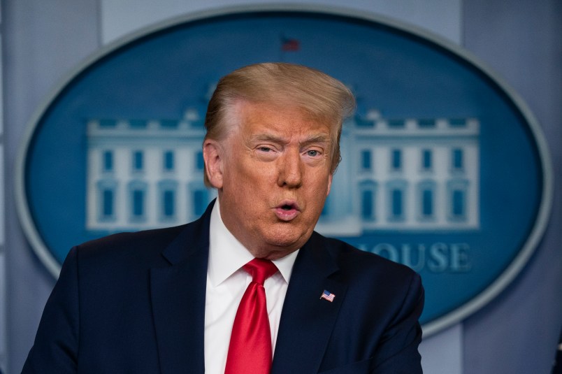 President Donald Trump speaks during a news briefing at the White House, Thursday, July 2, 2020, in Washington. (AP Photo/Evan Vucci)